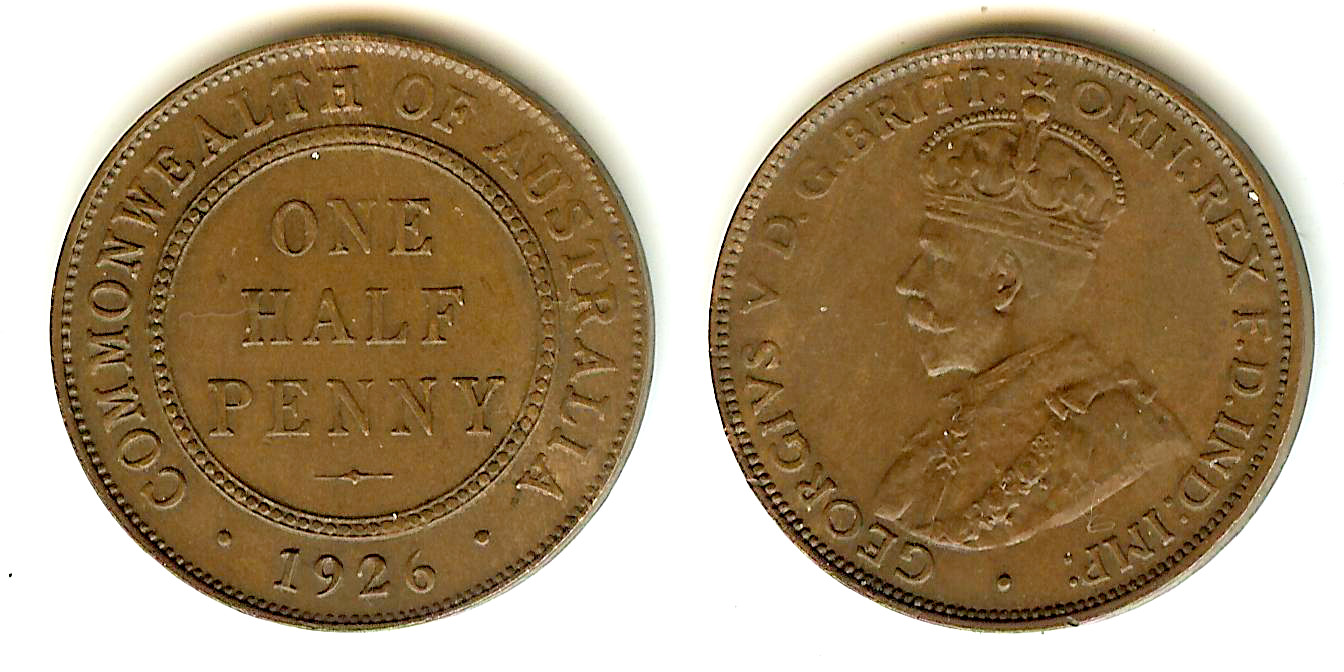 Australien Demi penny 1926 SUP+